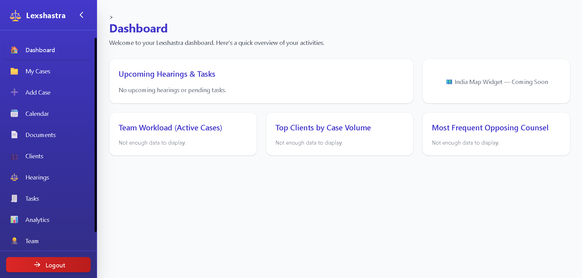 Lexshastra Dashboard